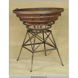 "Scorpion King" 2002 Ancient Iron Steel Fire Dish on Stand