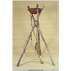 Image 1 : "Scorpion King" 2002 Ancient Steel Fire Torch Lamp on Wood Stand 