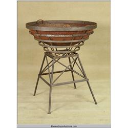 "Scorpion King" 2002 Ancient Iron Steel Fire Dish on Stand 