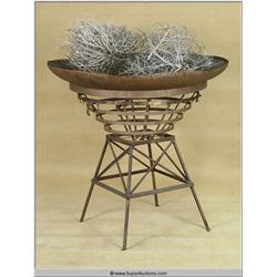 "Scorpion King" 2002 Ancient Iron Steel Fire Dish on Stand 