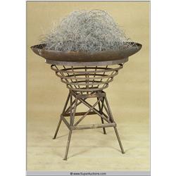 "Scorpion King" 2002 Ancient Iron Steel Fire Dish on Stand 