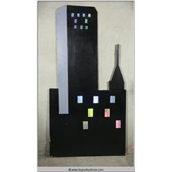 Large 9' Midnight Night Time Cityscape Cut Out Mural Wall Panel 