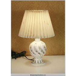 Floral Swirl Ceramic Table with Shade Lamp