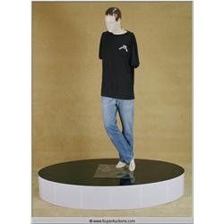 Large 19" Tall Semi-Translucent Black Top Platform with White Sides