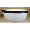 Image 1 : Semi-Translucent Black and White Sides Oval Desk 