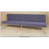 Image 2 : 7' Steel Tufted Patio Bench Style Sofa with Blue & Red Cushion Set  