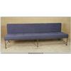 Image 2 : 7' Steel Tufted Patio Bench Style Sofa with Extra Wire Frame decorative Bottom and Blue & Red Cushio