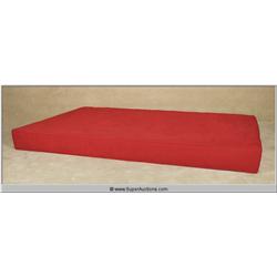Large 7 1/2' Long Red Plush Velvet Lounge Cushion