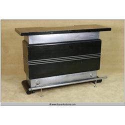 "Powder Blue" 2009 with "Patrick Swayze" Black Lacquered Art Deco 1930's Streamline Styled Bar with 
