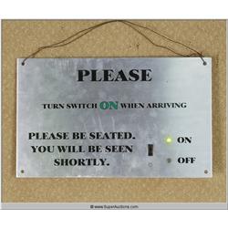 Fox Studios "Please Be Seated" Wall Panel With Light Up Switch