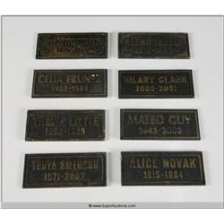 "Terminator 3" 2003 with "Arnold Schwarzenegger" Screen Used Grave Marker set of Eight From Sarah Co