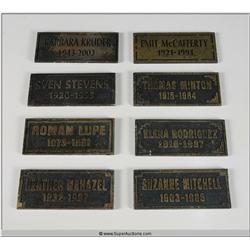 "Terminator 3" 2003 with "Arnold Schwarzenegger" Screen Used Grave Marker set of Eight From Sarah Co