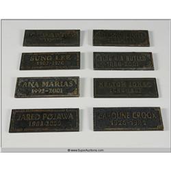 "Terminator 3" 2003 with "Arnold Schwarzenegger" Screen Used Grave Marker set of Eight From Sarah Co