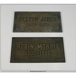 "Terminator 3" 2003 with "Arnold Schwarzenegger" Screen Used Grave Marker set of Two From Sarah Conn