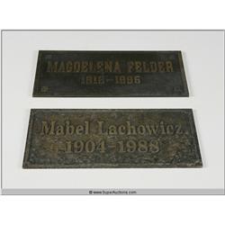 "Terminator 3" 2003 with "Arnold Schwarzenegger" Screen Used Grave Marker set of Two From Sarah Conn