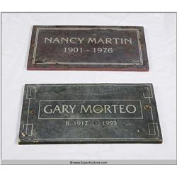 "Terminator 3" 2003 with "Arnold Schwarzenegger" Screen Used Grave Stone  set of Two From Sarah Conn