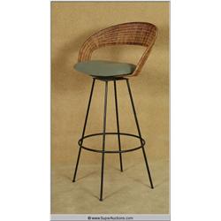 "Ray" 2004 starring "Jamie Foxx" 1950's Original Wire Iron Barstool with Wicker Backing used as a Mo