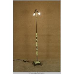 "Ray" 2004 starring "Jamie Foxx" 1920's Iron Floor Lamp with Green Spun Glass Accents used as a Movi
