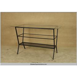 "Ray" 2004 starring "Jamie Foxx" Black Wire Frame Console Table with Glass Top used as a Movie Prop