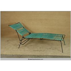 "Ray" 2004 starring "Jamie Foxx" Black Iron Patio Pool Side Lounge Chair with Green Band Wrapping us