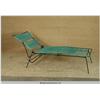 Image 1 : "Ray" 2004 starring "Jamie Foxx" Black Iron Patio Pool Side Lounge Chair with Green Band Wrapping us