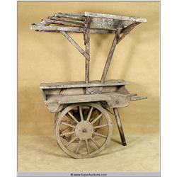Rustic Dried out Wooden Food Street Cart
