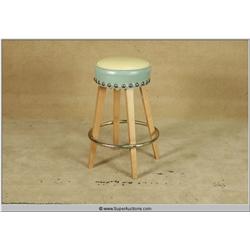 Mid Century 1950's Style Bar Stool with hammered Nail Trim
