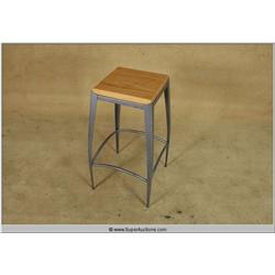 Contemporary Post Modern Loft Building Steel and Wood Bar Stool