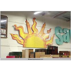 Large 15' Foot Hand Painted Cut Out Sun Panel 