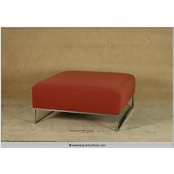 Large 36" 1970's Post Modern Ottoman with Chrome Base 