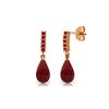 Image 1 : Genuine 7 ctw Ruby Earrings 14KT Rose Gold - REF-32Y3F