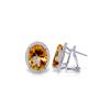 Image 1 : Genuine 9.76 ctw Citrine & Diamond Earrings 14KT White Gold - REF-127X8M
