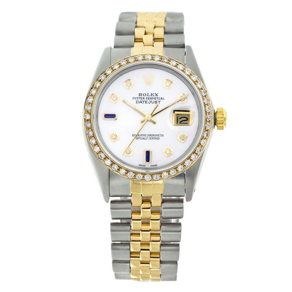 Rolex Pre-owned 36mm Mens White MOP Two Tone