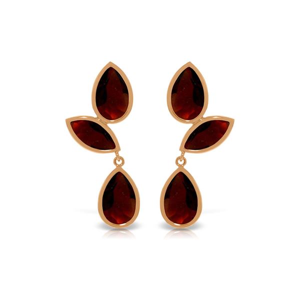 Genuine 13 ctw Garnet Earrings 14KT Rose Gold - REF-62W4Y