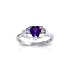 Genuine 0.96 ctw Amethyst & Diamond Ring 14KT White Gold - REF-40P3H