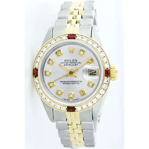 Rolex Pre-owned 26mm Womens Custom Silver Two Tone