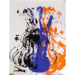 Arman, Squeezed Blue Fiddle, Silkscreen