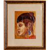 Image 1 : Job Goodman, Profile of a Woman, Mixed Media