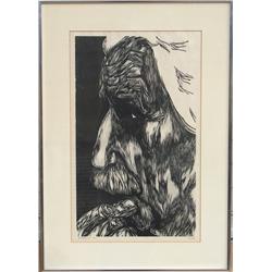 Mervin Jules, Einstein, Woodcut
