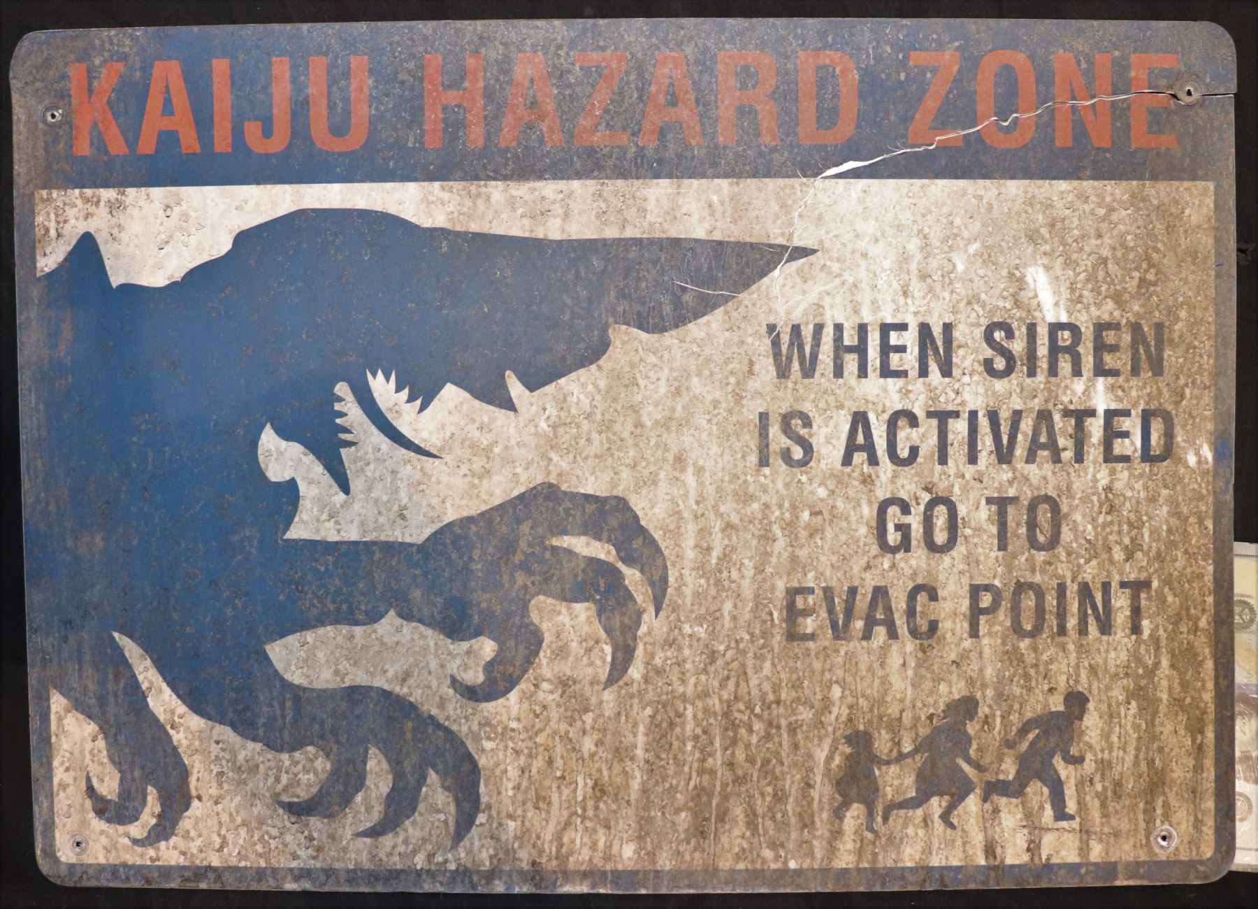Pacific Rrim Sign PACIFIC RIM UPRISING KAIJU HAZARD ZONE WARNING SIGN