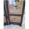 Image 8 : Asian 4 Panel Lacquered Divider w/ Shadow Box Floral Design 24"L x 18"H (Very Fragile)
