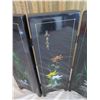 Image 10 : Asian 4 Panel Lacquered Divider w/ Shadow Box Floral Design 24"L x 18"H (Very Fragile)