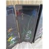 Image 11 : Asian 4 Panel Lacquered Divider w/ Shadow Box Floral Design 24"L x 18"H (Very Fragile)
