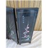 Image 12 : Asian 4 Panel Lacquered Divider w/ Shadow Box Floral Design 24"L x 18"H (Very Fragile)