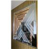 Image 1 : Greg Copeland Square Wall Mirror Style 1017 w/ Frosted Design Signed by Artist