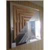 Image 2 : Greg Copeland Square Wall Mirror Style 1017 w/ Frosted Design Signed by Artist