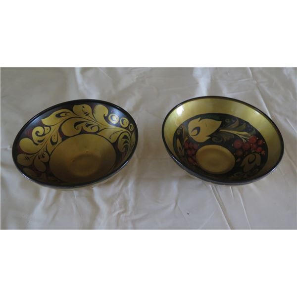 Qty 2 Collectible Greek Bowls w/ Documentation 6" dia,  3"H