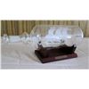 Image 1 : Royal Prince Ship in a Bottle on Wood Base 10"L x 4.5"H