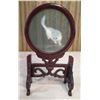 Image 1 : Round Cat Artwork on Wooden Stand 7.5"H