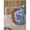 Image 20 : Hand-Painted Tea Pot, Creamer & Sugar Bowl w/ 6 Cups & Saucers, Made in China